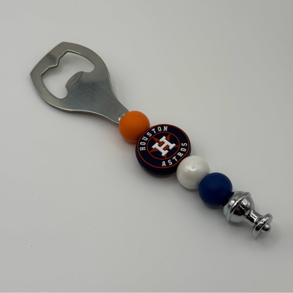 Houston Astros Bottle Opener with Silicone Beads